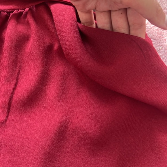 Red Romper with Belt and Pockets Size S - Picture 5 of 7